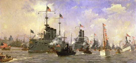 Marineparade zu Ehren des Kommandanten George Dewey (1837-1917) (1898)